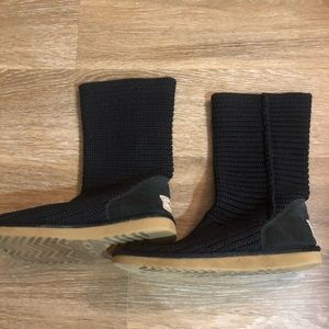 Black Knit UGG boots